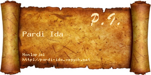 Pardi Ida névjegykártya